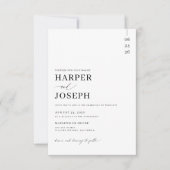 バジェットシンプルエレガントな結婚式 招待状 (正面)