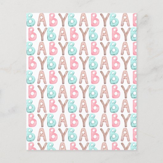 バジェットシンプルエレガントの赤ちゃんシャワー (裏面)