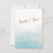 バジェットシンプルエレガントカスタムミニマリスト結婚ズ サンキューカード (正面)