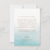 バジェットシンプルエレガントカスタムミニマリスト結婚ズ サンキューカード (裏面)