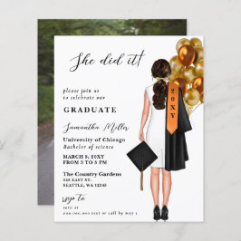 バジェットシンプルオレンジの写真彼女はそれを卒業した