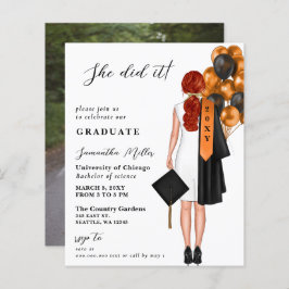 バジェットシンプルオレンジの写真彼女はそれを卒業した