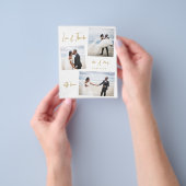 バジェットシンプルコラーゲ結婚のサンキューフライヤー チラシ (手)