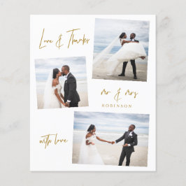 バジェットシンプルコラーゲ結婚のサンキューフライヤー チラシ