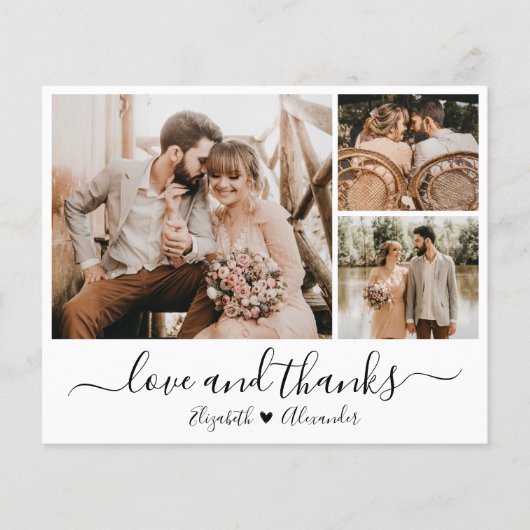 バジェットシンプルコラーゲ結婚のサンキューフライヤー チラシ (正面)