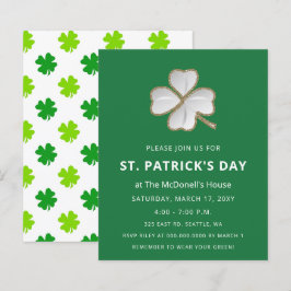 バジェットシンプルシャムロックSt patricks day招待状