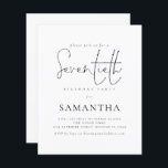 バジェットシンプルスクリプト70thバースデーパーティー招待状<br><div class="desc">予算の範囲内で、このサイズ(4.5 x 5.6インチ)の紙オプションを2つ選択できる。この製品には、葉書と同様の厚さの110 gsmカードのストックであるセミグロスをお勧めする。Satinオプションは80gsmの非常に薄い紙である。デフォルトは半光沢に設定されている。1枚に1枚ずつ。バジェットシンプルスクリプト70th Birthday Partyの招待。シンプルスタイルはセットのスクリプトでSeventethと簡単にパーソナライズできる文字の残りの部分でモダンすコンテンポラリー。</div>