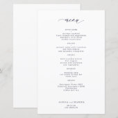 バジェットシンプルタイポグラフィダーク結婚ネイビーのメニュー (正面/裏面)