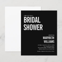 バジェットシンプルタイポグラフィブライダルシャワー招待