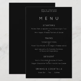 バジェットシンプルタイポグラフィホワイトブラッ結婚クのメニュー
