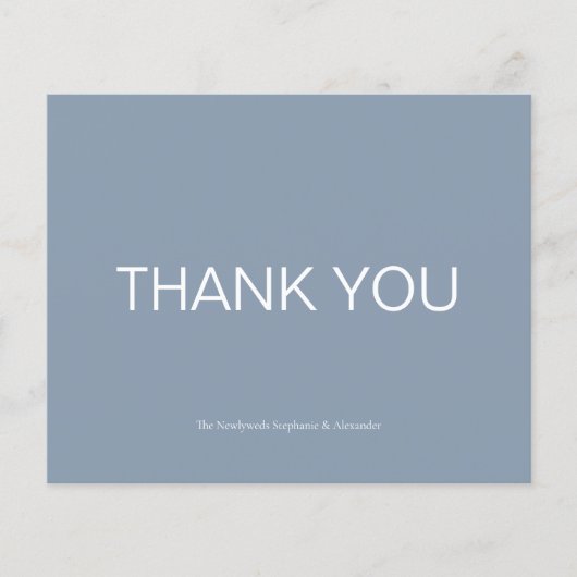 バジェットシンプルダスティブルーランドスケープサンキューカード (正面)