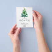 バジェットシンプルツリークリスマスパーティの招待状 チラシ (手)