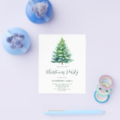 バジェットシンプルツリークリスマスパーティの招待状 チラシ (シングル)