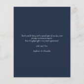 バジェットシンプルネイビーブルーカスタムサンキューカード (裏面)