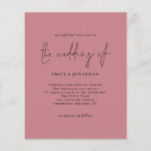 バジェットシンプルバラダスティ結婚式招待状 (正面)