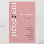 バジェットシンプルバラ文字結婚式 プログラム (正面)