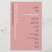 バジェットシンプルバラ文字結婚式 プログラム (裏面)