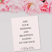 バジェットシンプルピンクウェディングレセプション招待状