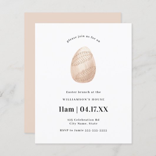 バジェットシンプルピンクミニマルの水の色イースターエッグ (正面/裏面)