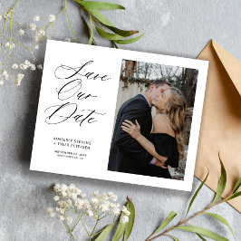 バジェットシンプルフォトエレガントな結婚式の日付を保存