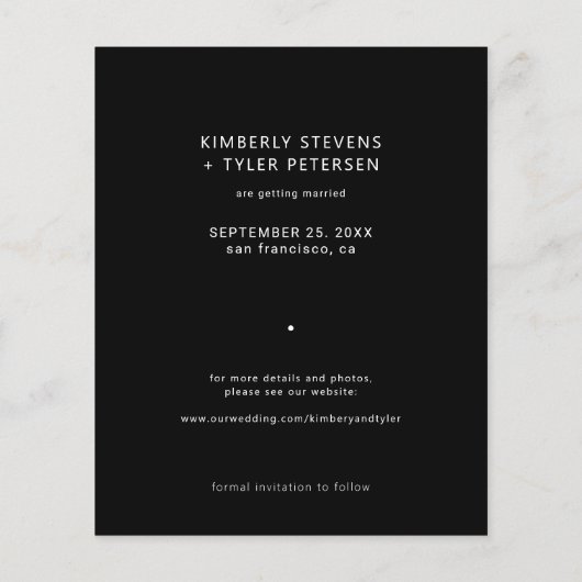 バジェットシンプルフォトエレガントな結婚式の日付を保存 チラシ (裏面)