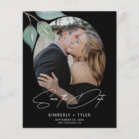 バジェットシンプルフォトエレガントな結婚式の日付を保存 チラシ (正面)