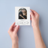 バジェットシンプルフォトエレガントな結婚式の日付を保存 チラシ (手)