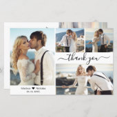 バジェットシンプルフォトコラージュ結婚のサンキューカード (正面/裏面)