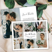 バジェットシンプルフォトコラージュ結婚のサンキューカード