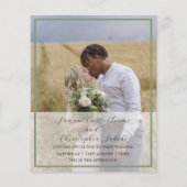 バジェットシンプルフォトセージ緑結婚式招待状 (正面)