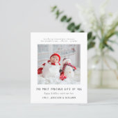 バジェットシンプルフォト生まれたばかりの誕生クリスマスカード (スタンド正面)