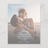 バジェットシンプルフォト結婚式招待状 (裏面)