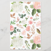 バジェットシンプルフローラピンク赤ちゃんシャワー招待状 (裏面)