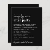 バジェットシンプルブラックウェディングレセプション招待状 (正面/裏面)