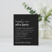 バジェットシンプルブラックウェディングレセプション招待状 (スタンド正面)