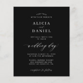 バジェットシンプルブラックミニマル結婚リストスクリプト (正面)