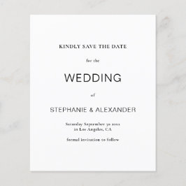 バジェットシンプルブラック&ホワイトウェディング日付を保存