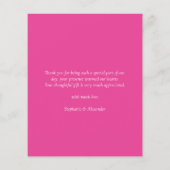 バジェットシンプルホットピンクカスタムサンキューカード (裏面)