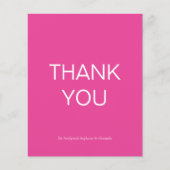 バジェットシンプルホットピンクカスタムサンキューカード (正面)