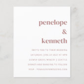 バジェットシンプルホテルテラコッタクレイ結婚式招待状 (正面)