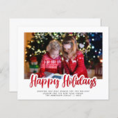 バジェットシンプルホテルハッピーホリデイズフォトホリデーカード (正面/裏面)