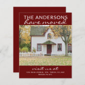 バジェットシンプルホームフォトムービングレッドアナウンスメント (正面/裏面)