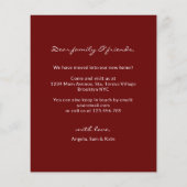 バジェットシンプルホームフォトムービングレッドアナウンスメント (裏面)