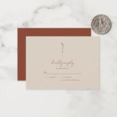 バジェットシンプルボタニカルラインアートボホRSVPカード ノートカード (正面/裏面インサイチュ)