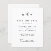 バジェットシンプルボタモダンニカル日付カードを保存 (正面/裏面)