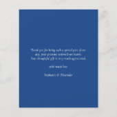 バジェットシンプルミッドブルーカスタムサンキューカード (裏面)