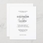 バジェットシンプルミニマモダンリスト結婚式招待状 (正面/裏面)