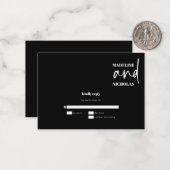 バジェットシンプルモダンミニマリストブラックRSVPカード ノートカード (正面/裏面インサイチュ)