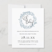 バジェットシンプルリースブルーボーイベビーシャワー招待状 (正面)