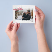 バジェットシンプルレッドメリークリスマスホワイトカード チラシ (手)